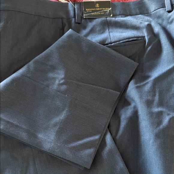 💰SALE NWT Brooks Brothers Dark Blue Madison Fit Pants - Picture 6 of 7